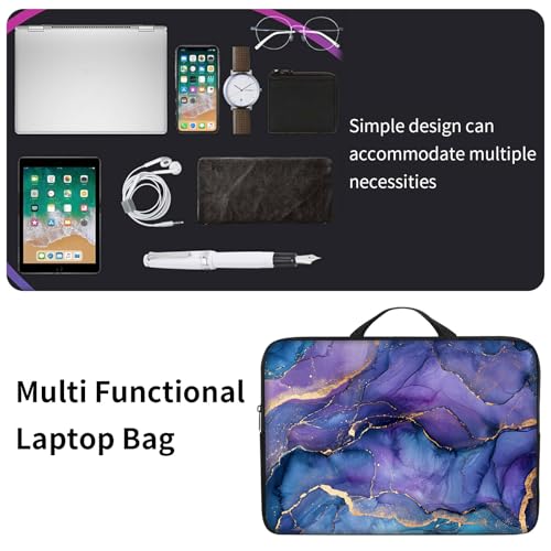 Funda para portátil 13 pulgadas con asa color púrpura mármol miniatura 4