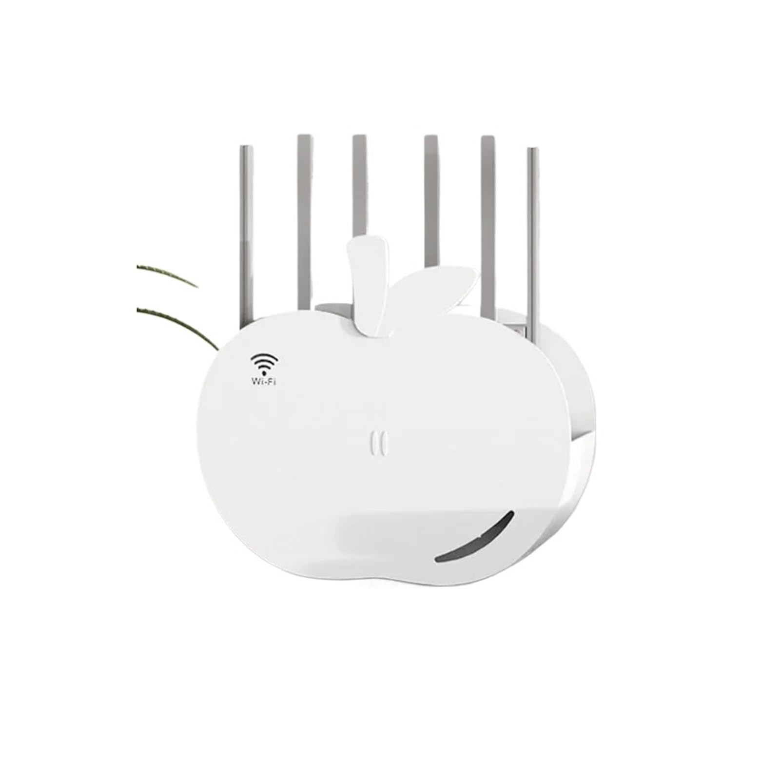Sqqcreato White Wifi Router Storage Box Apple Shaped Router Storage Box, Wireless Tv Set-Top Organizer, Socket Power Strip Hidden(White)