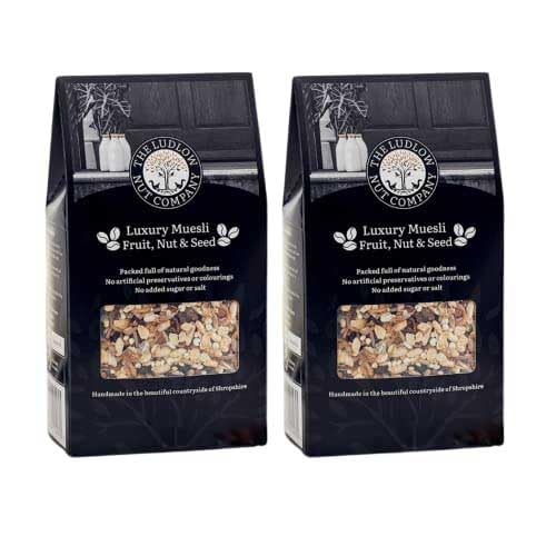 Muesli - Fruit, Nut & Seed by Ludlow Nut - Contains Jumbo Oats, Wholegrain Cereals, Almonds, Cashew Nuts, Brazil Nuts, Seeds - Healthy Breakfast Cereal (2 x 600g)