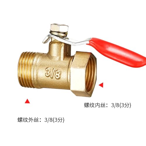 Válvula de bola de latón de 1/4" con rosca para control fluido de tuberías 5