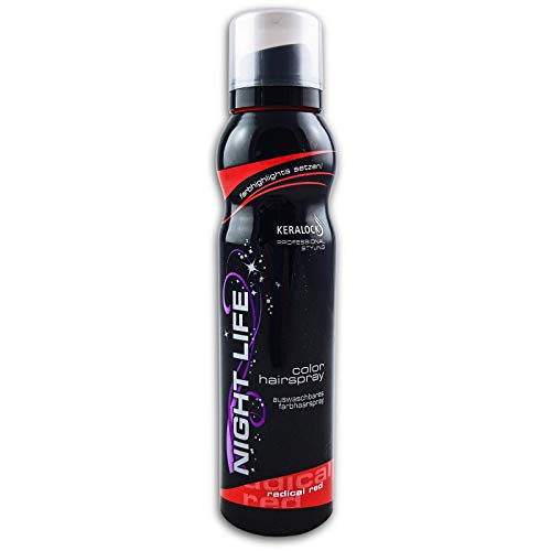 Keralock Night Life Color Hairspray - Radical Red - auswaschbares Farb Haarspray Cover
