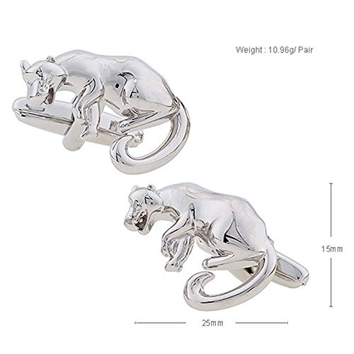 Mancuernillas para Hombre León Plata KnBoB miniatura 4