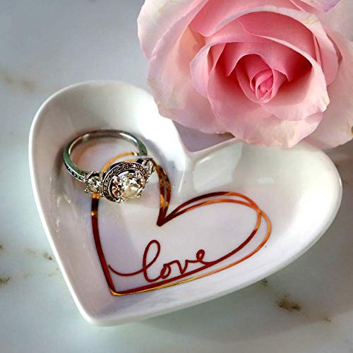 Kate Aspen Jewelry Tray Ring Holder - Set Of 12 - Heart Shaped Trinket Dish For Bridal Shower, Weddings, Birthdays Party- Small #TOP2