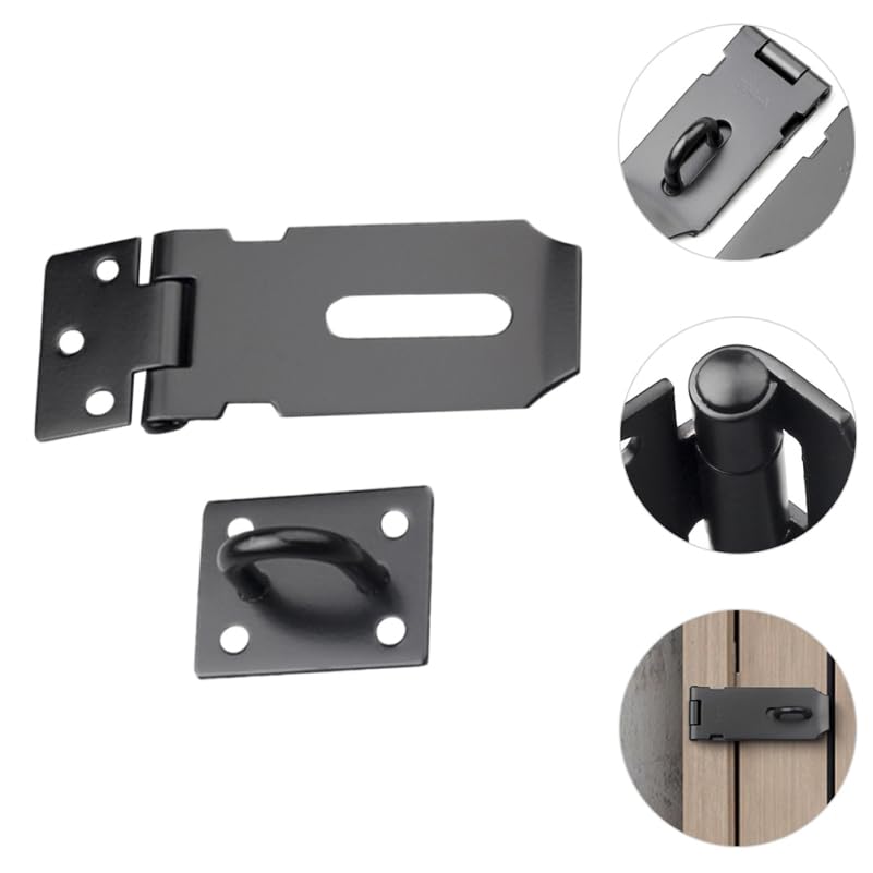 Image of SHINEOFI Stainless Steel Door Lock Buckle Heavy Duty Security Hasp Latch Anti-Theft Corrosion Resistant Gate Lock with Screws 3.14X1.53X0.78 Inch