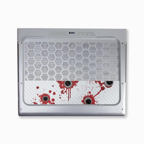Image of Carbon Fiber Laptop Skin Compatible with Alienware X16 R2 (2024) - Bullet Holes - Premium 3M Vinyl Protective Wrap Decal Cover - Easy to Apply | Crafted in The USA by MightySkins