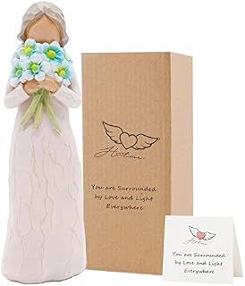 Guardian Angel Figurine, Forget Me Not - Hand Carved Praying Angel Sculpture, Home Decorative Gifts for Valentine's Day, Wedding Gifts Honeymoon Gift To Show Love, Gratitude,Emotional