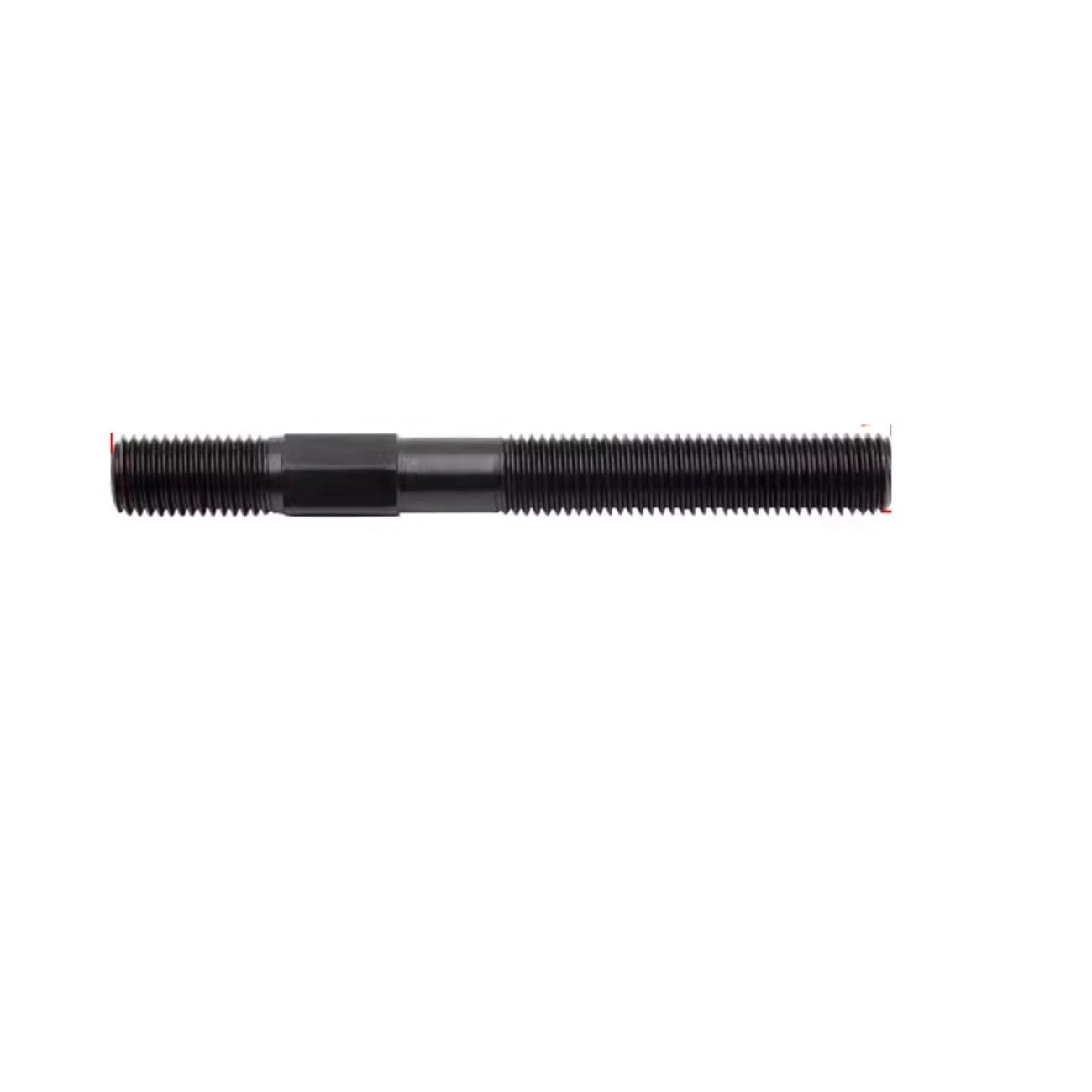 (1 PZ) Nero Acciaio Al Carbonio Medio Esagonale Doppia Testa Filettatura Palo M24x300mm.