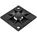 HellermannTyton 151-10916 Q Mount with Adhesive, 1.6" x 1.6" x 0.26", 4 Way Entry for Q18 Thru Q120 Ties, PA66, Black, 100/bag
