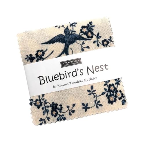 Bluebirds Nest Mini Charm 9800MC by Kansas Troubles from Moda.Fabrics by The Pack