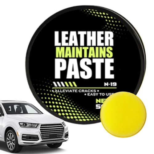 Crema Para Mantenimiento De De Coche,Mantequilla para | Pasta De Limpieza 50g Con Esponja Duradera Para Renovación De Asientos De Sofá E Interior De