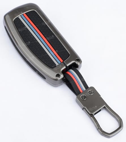 Image of Metal Silicon Key Cover Compatible for Ford Fiesta Figo Old Ecosport Flip Key 3 Button Smart Key Special Feature Visible in Low-Light Conditions