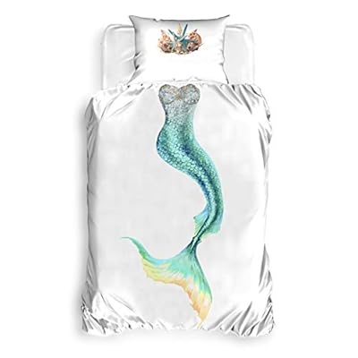 3D Printed 100% Cotton Mermaid Bedding Set, Twin Size Quilt/Duvet Cover Set, Kids Girls Bedding Room Decor, Duvet Cover… 41 oryHJTFL. SS400