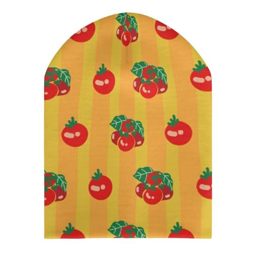 Tomato Fruit Pattern Kids Beanie Hat for for Girls Boys Children Cap Winter Knitted Chemo Cancer Headwear Accessories Gifts Decoration Black3