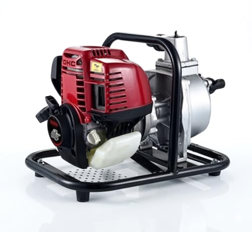 Image of Petrol Operated Agriculture Water Pump, Metal, 4-Stroke Air-Cooled Engine, for Irrigation (BS10)