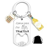 XWXWXW Cadeau Agriculteur utile Porte clef Ouvre bouteille – Cadeau unique de ferme pour homme et agriculteur – Porte clés tracteur classique, cadeau de ferme et d'agriculture (Tracteur)
