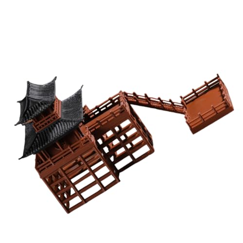 Kisangel Estatua Mini Pabellón de Jardín Decoración para y Adorno de Paisaje Oriental Accesorio para Decoración de Escritorio y