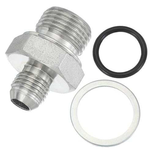 Image of PATIKIL Hex Reducing Nipple Connectors Pipe Adapter 9 /16 inch Male 37 Flare JIC x 1 /2 inch g Male, Pipe Fitting Reducer Nipple Adapter Plated Steel Hydraulic Fitting