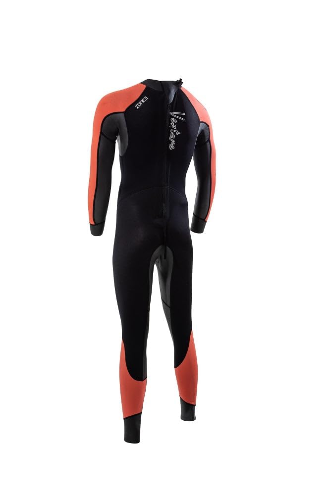 2024 Zone3 Mens Venture Back Zip Swim Wetsuit WS22MVEN101 - Black/Orange