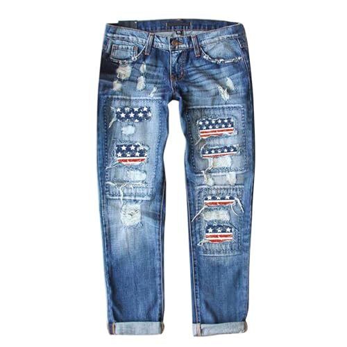 Jean décontracté femme fini le denim rigide grâce aux perforations