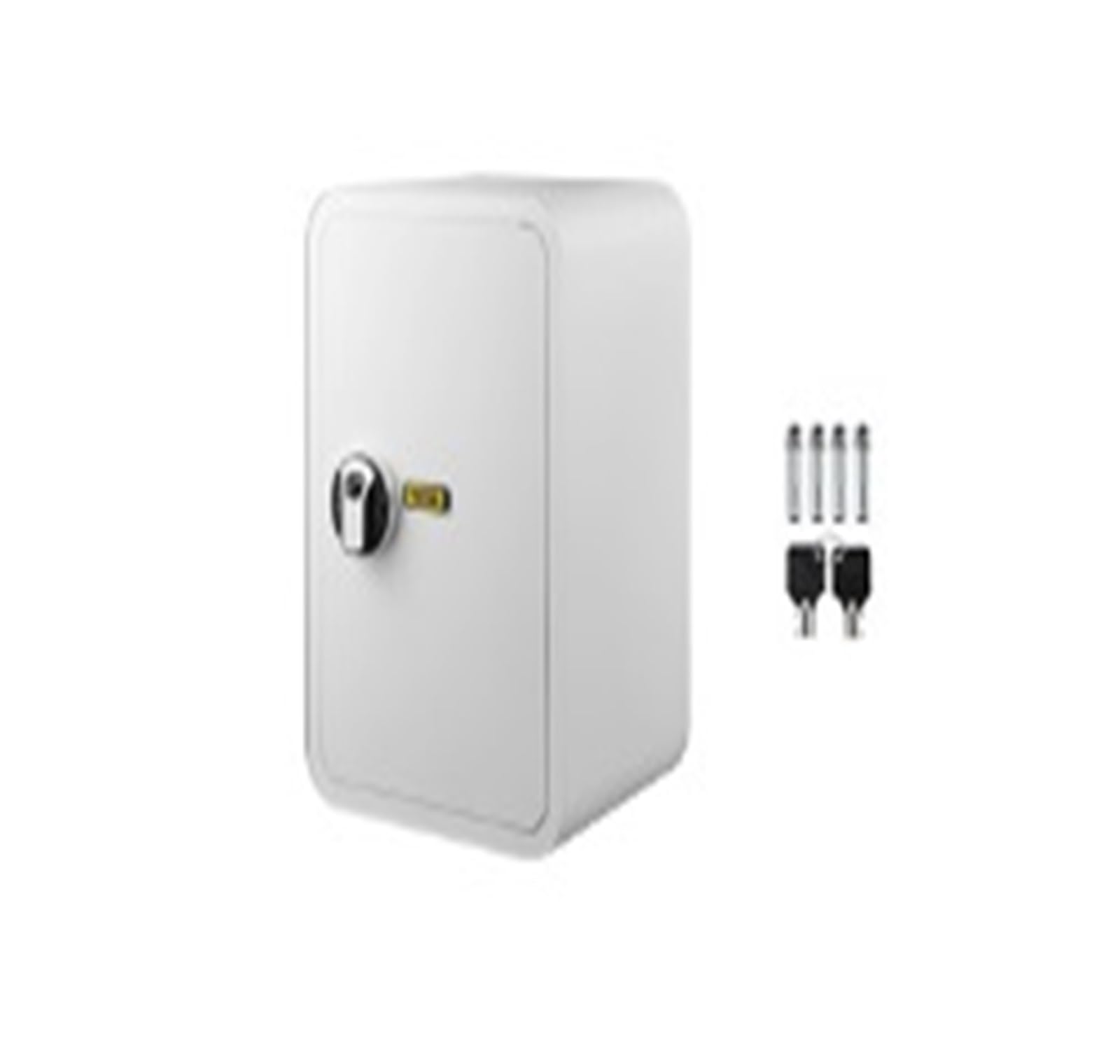 Coffre-fort à empreintes digitales pour clés - 0,5 m³ - Boîte de dépôt cachée avec 2 clés - Rangement sécurisé de l'argent pour la maison et le bureau - Idéal pour la location (blanc)