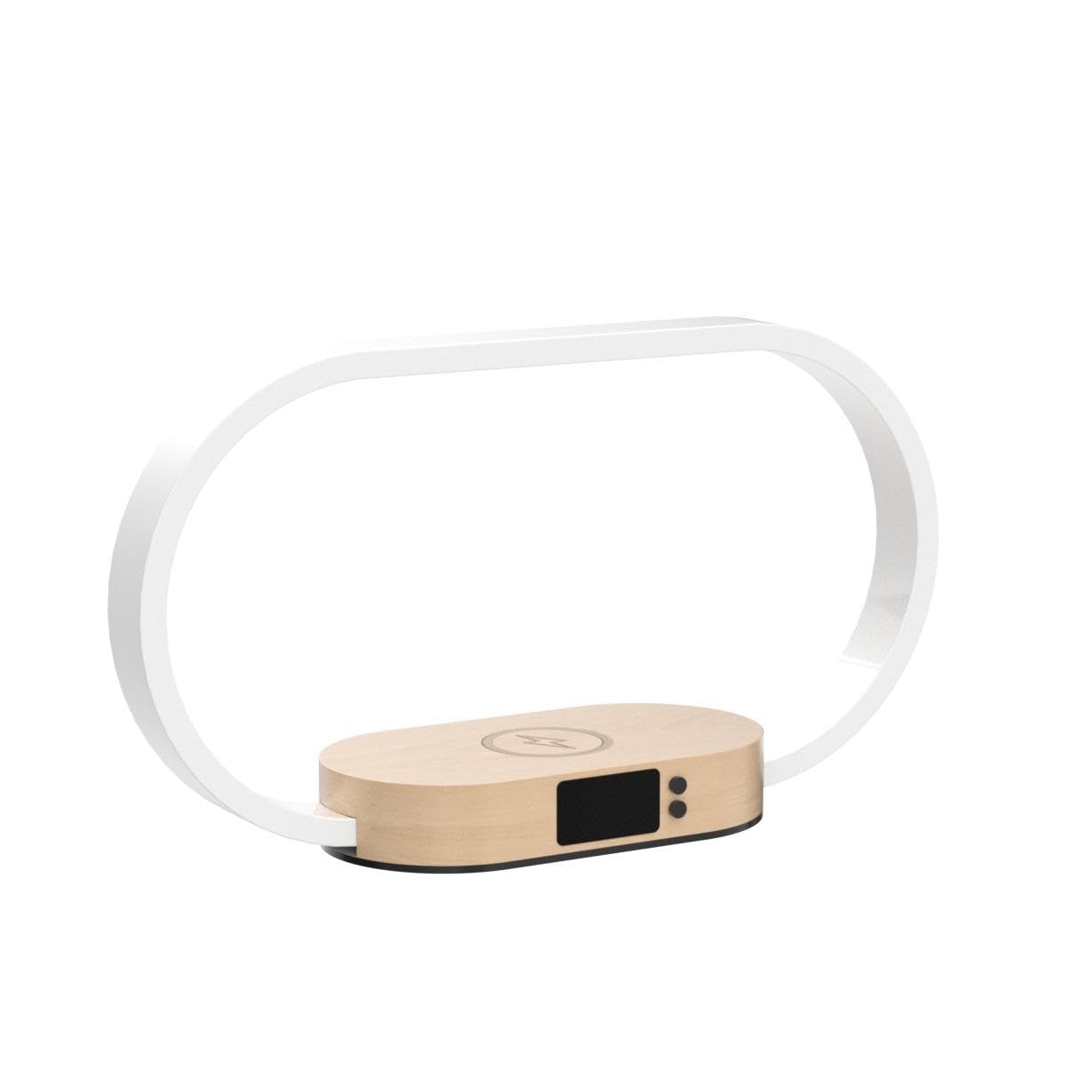 Lampe de Chevet Chargeur sans Fil 15W, Lampe Chevet Bois avec Horloge et Port USB, Lampe de Table Tactile Dimmable avec 3 Modes de Couleur pour Lecture Chambre Bureau, Bois&Blanc
