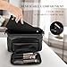 TREND-X PU Leather Makeup Bag with Brush Compartment, Open Flat Travel Cosmetic Organizer for Women, Large Capacity Vanity Makeup Bag