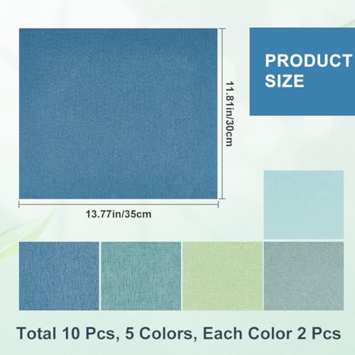 CRASPIRE 10 Sheets 13.7x11.8Inch Linen Book Cloth Cover 5 Color for A5-A8 Books Binding Fabric Surface Paper Backed Bookcover Archival Bookbinding Supplies Reusable Protector Soft Album Scrapbooking - Image 2