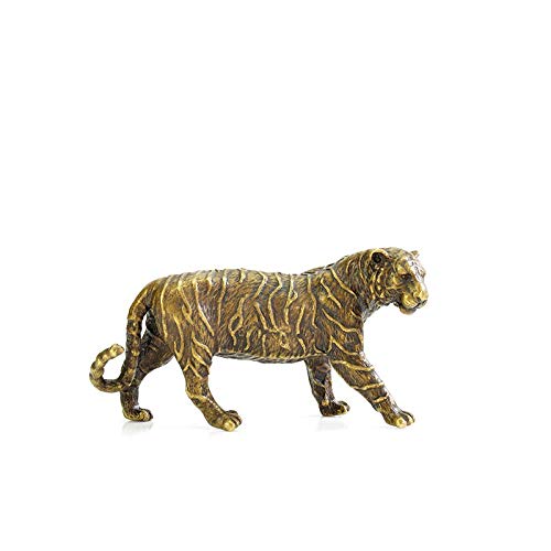 Ornement de statue de cuivre pur tigre vintage comme décoration de bureau rétro