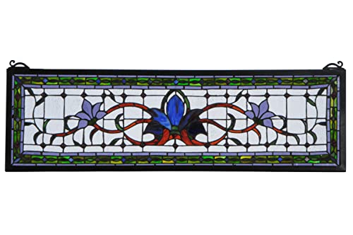 Image of Meyda Tiffany 119445 33 inch W X 10 inch H Fairytale Transom Stained Glass Window
