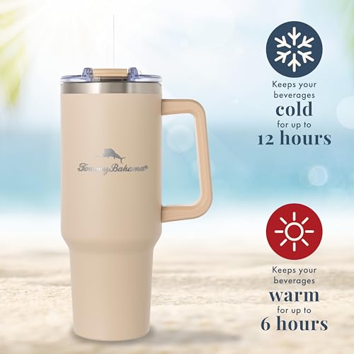 Image of Tommy Bahama 40oz Vacuum Insulated Water Bottle, Straw, Beige