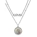 Irish Threepence Coin Pendant Necklace Love – Ireland Three Pence Harp Coin for Collectors | Silvertone Chain |Lobster Claw Clasp | Double Strand 18” Saturn Style Chain for Women | Elegant Gift Box