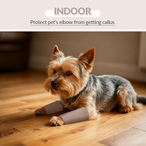 Image of ROZKITCH 4 PCS Dog Front Sleeve to Help Reducing Licking Scratching Elbow | Soft Knitting, Stretchy Fit Sleeves, Helps Reduce Licking, Dog & Cat Friendly, Easy to Wear, Daily Leg Coverage