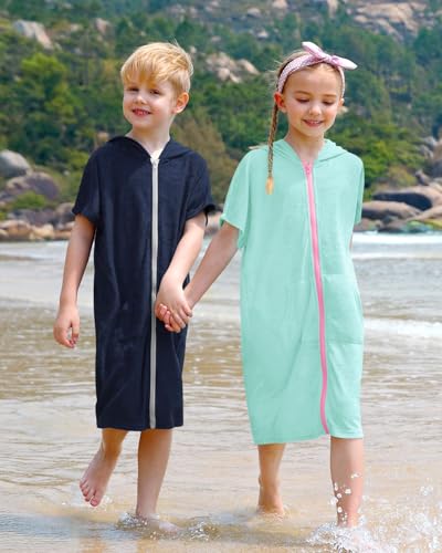 Image of BesserBay Boys Girls Swim Cover Up Terry Cloth Swimwear