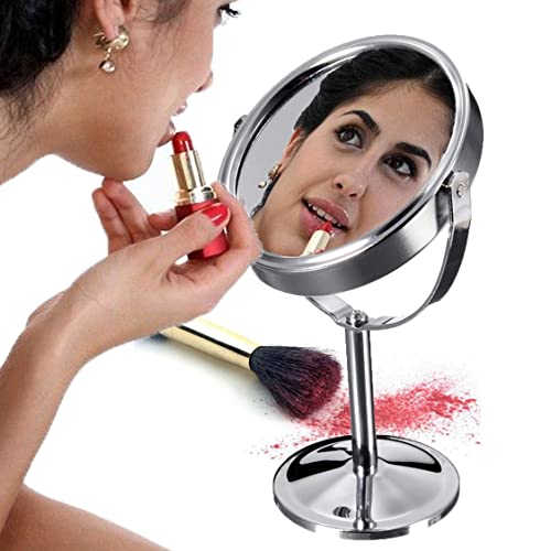 Espejo de maquillaje de mesa doble cara 2x aumento miniatura 7