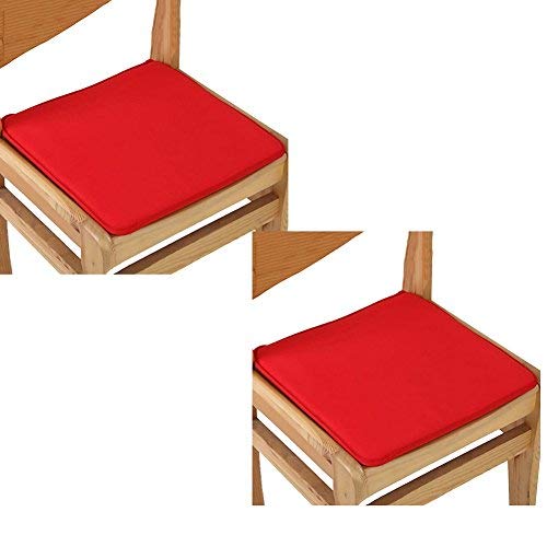 DAYNECETY 2pcs Square Seat Mat Gardon Chair Pad Cushion Garden Chair Cushion Pad Protector (Bright Red)