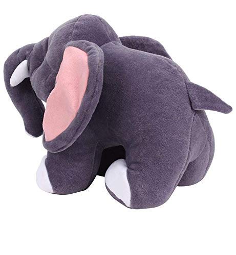 Image of Inky Ponky Stuffs 30Cm | Soft Elephant Stuffed Toy | Grey with Pink Ears, Plush Material | Cute Animal Theme for Kids