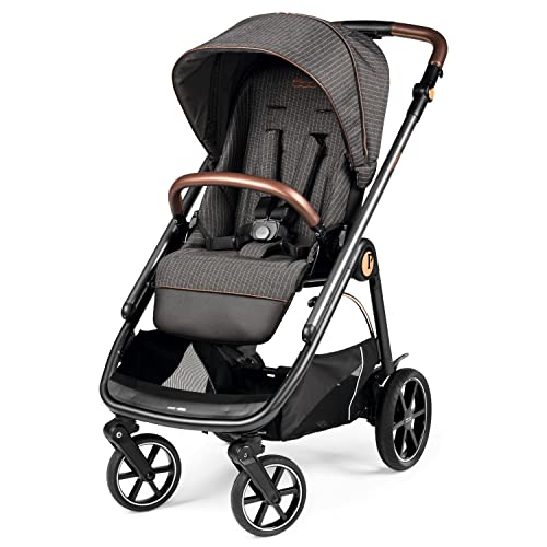 Peg Perego Veloce - Compact Full Featured Lightweight Stroller - Compatible with All Primo Viaggio 4-35 Infant Car Seats - Made in Italy - Fiat 500 (Grey & Copper Accents)