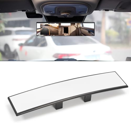 Espejo retrovisor para coche, 300 mm x 72 mm, gran angular, panorámico, con clip, para interior de coche, SUV, CRV, furgonetas y camiones