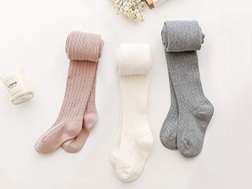 Image of EPEIUS Baby Girl Tights Thick Cable Knit Leggings Little Girls Cotton Stockings Pantyhose for Toddlers Child 2-10 Years