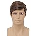Dai Cloud Mens Short Brown Wig Layered Fluffy Synthetic Hair Male Wigs Daily and Halloween Wig