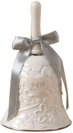 25th Anniversary Porcelain Wedding Bell Collectible Keepsake, 6