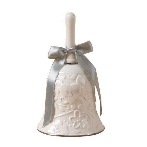 25th Anniversary Porcelain Wedding Bell Collectible Keepsake, 6