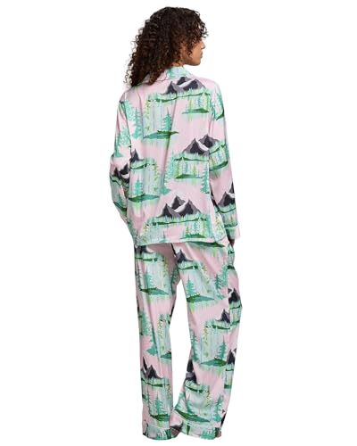 Image of YiNi LuLu Womens Silk Satin Pajamas Set Button Down 2 Piece Pjs Long Sleeve Oversized Sleepwear with Pockets