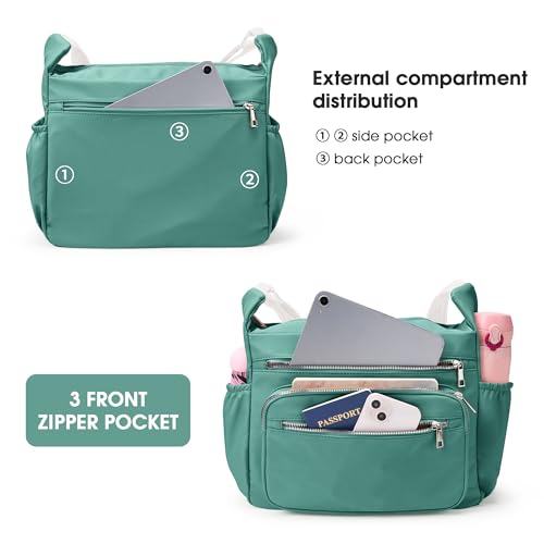 Image of Crossbody Bag for Women, Large Lightweight Nylon Shoulder Purse for Travel | Trendy Crossbody Purse with Roomy Multi-Pocket Design, Large Capacity, Waterproof for Everyday Use, Shopping, Work & Weekend