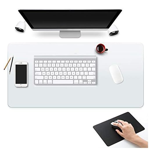 Clear Desk Pad Blotter Mats Office Table Protector on Top of Desks for Laptop Computer Desktop Keyboard Pads Plastic Transparent Wipeable Waterproof Pet Dog Cat Food Bowl Mat Vinyl PVC 16 x 32 Inch