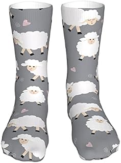 883 Compression Socks Sheep Pattern Crew Socks Breathable Calf Socks Non Slip Sports Socks For Walking Jogging Hiking 40cm