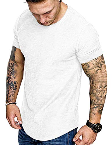 COOFANDY Men Muscle Workout T Shirt Gym Bodybuilding Active Short Sleeve Tee Top Black