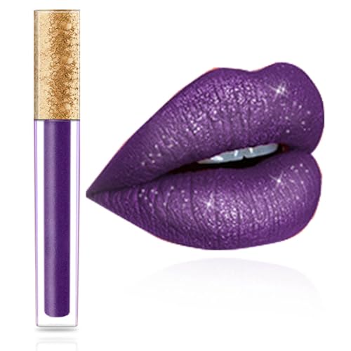 Kilshye Matte Lipstick Long Lasting Waterproof Liquid Lipsticks Glitter Cream Lip Gloss High Pigment Lipstick Non Stick Cup Lip Makeup for Women and Girls Pack of 1 (Purple 11)