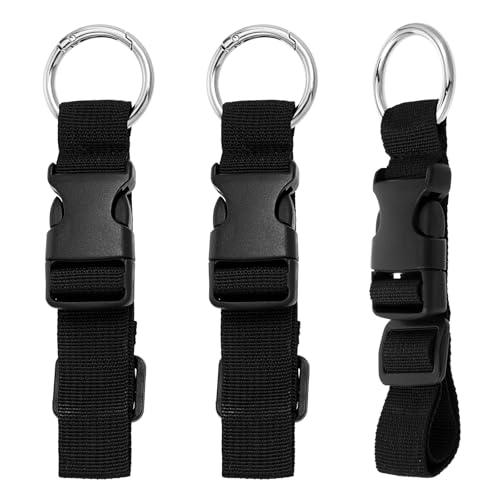 Dimeho 3 Stück Add a Bag Gepäckgurte, Gepäckverbindungsgurte Jackenhalter Verstellbare Handgepäck Koffergurtgurte Reisezubehör zum Verbinden Von Gepäck Oder Rucksack, Schwarz