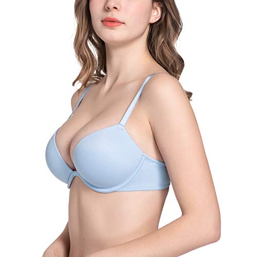 Image of Deyllo Women's Push Up Underwire Bra Super Padded T-Shirt Bra Add Two Cups